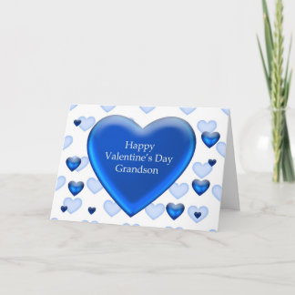 Cartes Pour Fêtes Annuelles Grandson Blue Heart Valentine