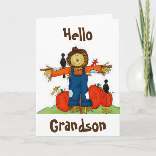 CARTES POUR FÊTES ANNUELLES **GRANDSON....BONJOUR** ET UN MERCI AMOUREUX