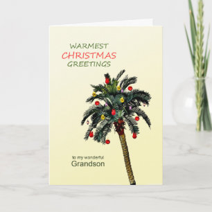 Cartes Pour Fêtes Annuelles Grandson Christmas Palm Tree Holiday