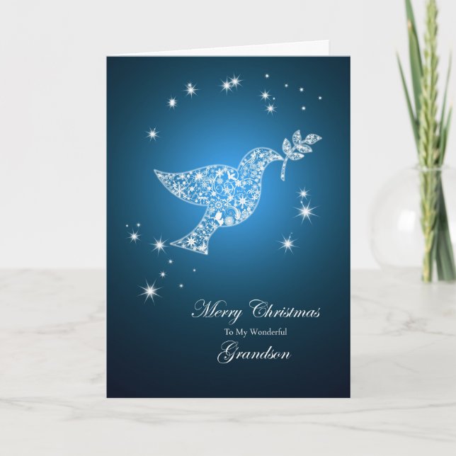 Cartes Pour Fêtes Annuelles Grandson, Dove of peace Christmas card (Devant)