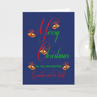Cartes Pour Fêtes Annuelles Grandson et sa femme Scrolls de Noël
