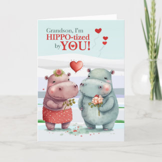Cartes Pour Fêtes Annuelles Grandson Funny Hippopotamus Saint-Valentin