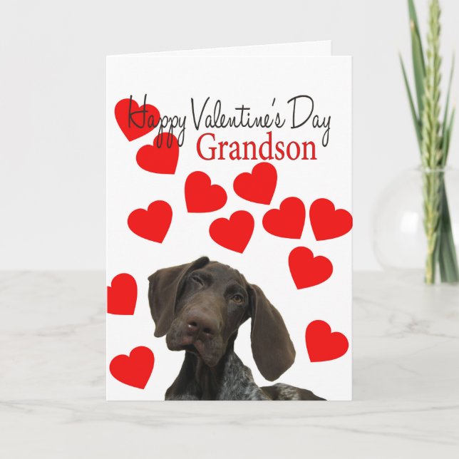 Cartes Pour Fêtes Annuelles Grandson Glossy Grizzly Valentine Puppy Love (Devant)