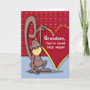 Cartes Pour Fêtes Annuelles Grandson Monkey Valentine