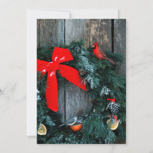 Cartes Pour Fêtes Annuelles Grange Porte de vacances avec oiseaux d'hiver
