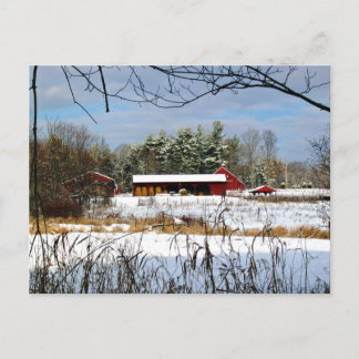 Cartes Pour Fêtes Annuelles Grange rouge en hiver New Hampshire Photographie