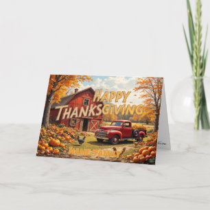Cartes Pour Fêtes Annuelles Grange rouge et camion vintage – Bonne Action de g