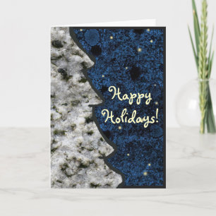 Cartes Pour Fêtes Annuelles Granite Rock texture saisonnière Bleu Joyeux vacan