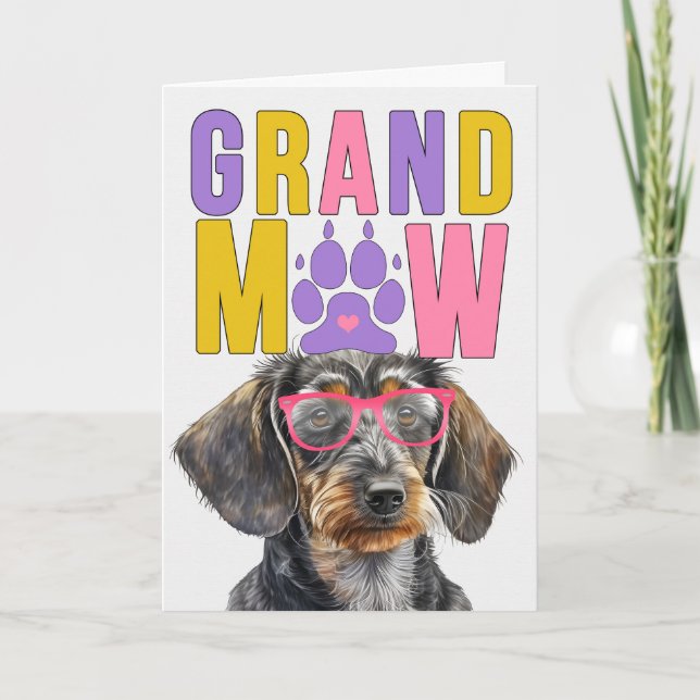 Cartes Pour Fêtes Annuelles GranMAW Wirehair Dachshund CHIEN Jour des grands-p (Devant)