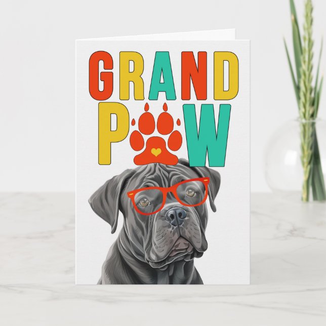 Cartes Pour Fêtes Annuelles GranPAW Cane Corso GrandDOG Grand-parents Day (Devant)