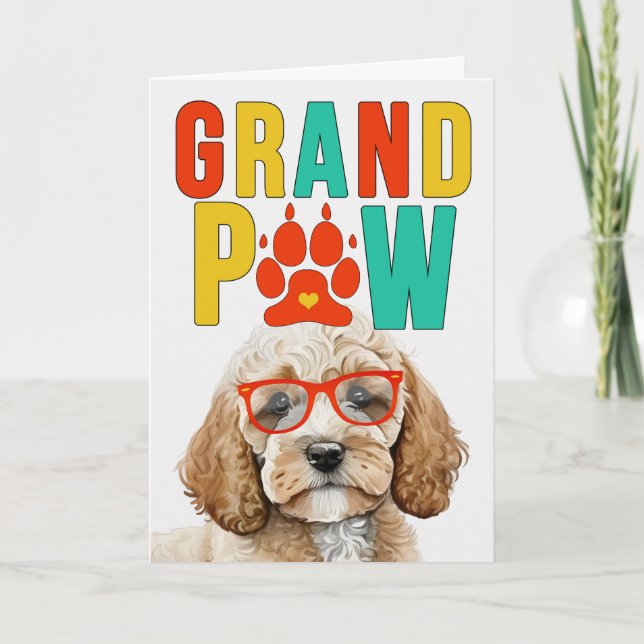 Cartes Pour Fêtes Annuelles GranPAW Cockapoo GrandDOG Grand-parents Day (Devant)