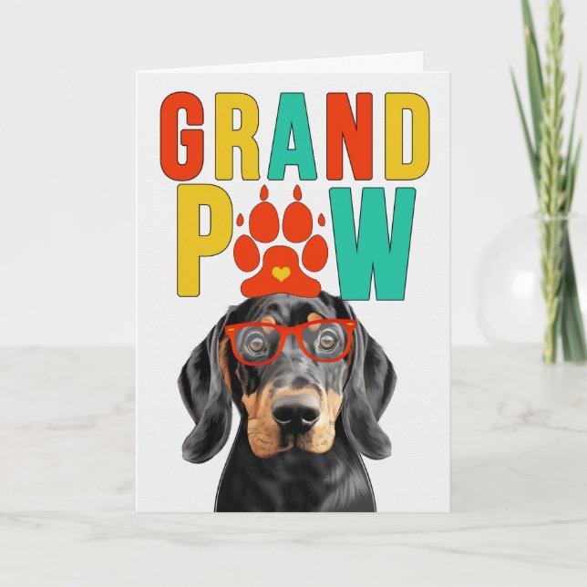 Cartes Pour Fêtes Annuelles GranPAW Coonhound Dog Funny Grand-parents Day (Devant)