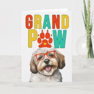Cartes Pour Fêtes Annuelles GranPAW Havanese DOG Funny Grand-parents Day