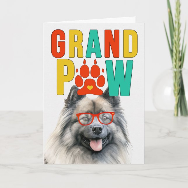 Cartes Pour Fêtes Annuelles GranPAW Keeshond Chien Funny Grand-parents Day (Devant)