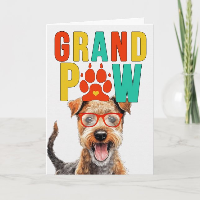 Cartes Pour Fêtes Annuelles GranPAW Lakeland Terrier Funny Grand-parents Day (Devant)