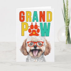 Cartes Pour Fêtes Annuelles GranPAW Maltipoo Chien Funny Grand-parents Day