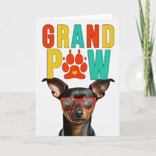 Cartes Pour Fêtes Annuelles GranPAW Min Pin Chien Funny Grand-parents Day