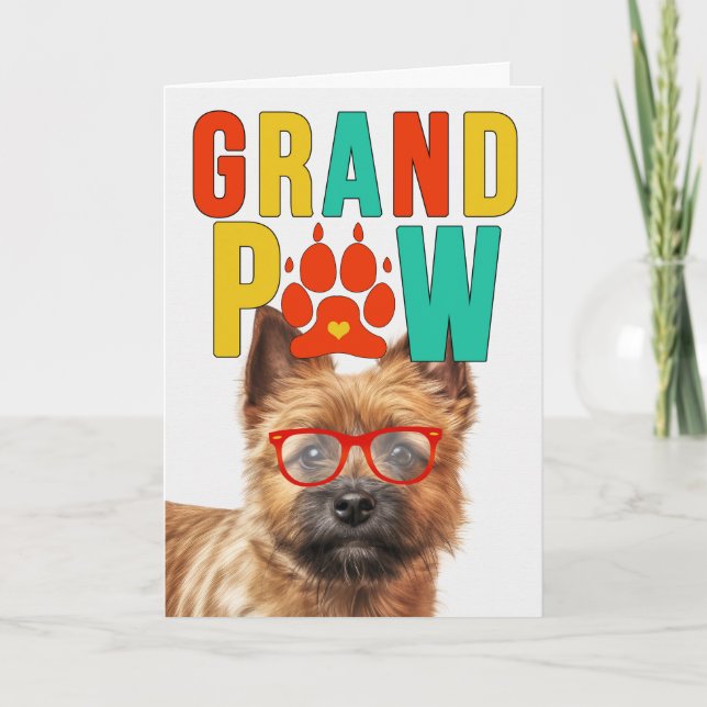 Cartes Pour Fêtes Annuelles GranPAW Norwich Dog Funny Grand-parents Day (Devant)