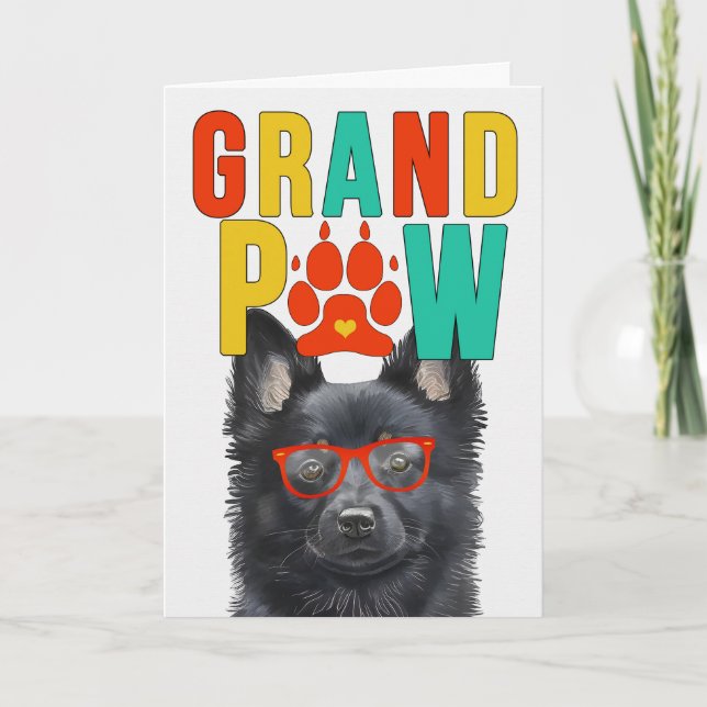 Cartes Pour Fêtes Annuelles GranPAW Schipperke Chien Funny Grand-parents Day (Devant)