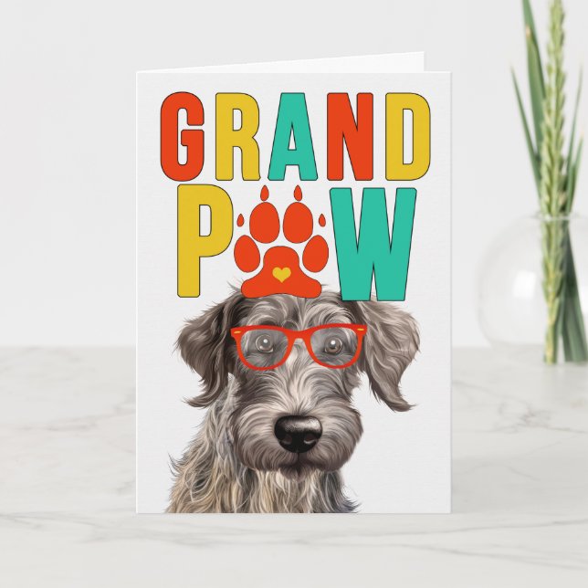 Cartes Pour Fêtes Annuelles GranPAW Scottish Deerhound DOG Grand-parents Day (Devant)
