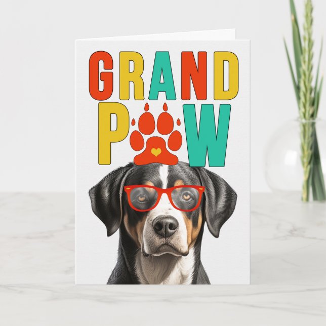 Cartes Pour Fêtes Annuelles GranPAW Swiss Mountain Dog Funny Grand-parents Day (Devant)