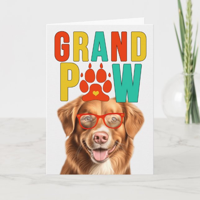 Cartes Pour Fêtes Annuelles GranPAW Tolling Retriever Funny Grand-parents Day (Devant)