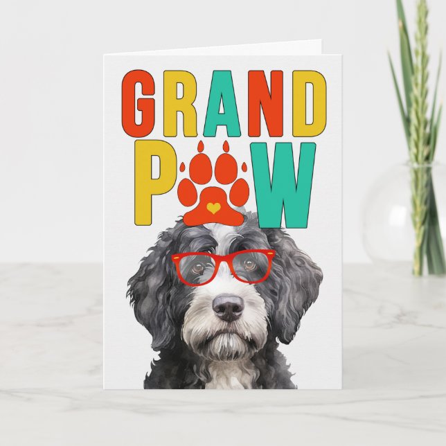 Cartes Pour Fêtes Annuelles GranPAW Water Dog Funny Grand-parents Day (Devant)