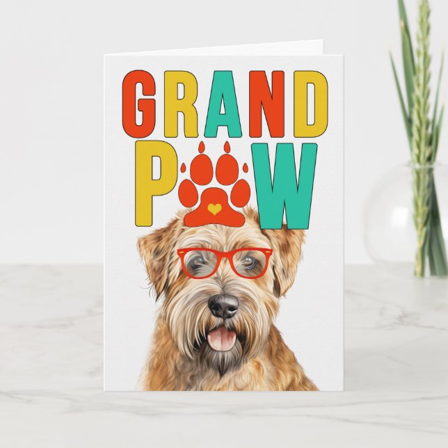 Cartes Pour Fêtes Annuelles GranPAW Wheaten Terrier Dog Funny Grand-parents Da (Devant)