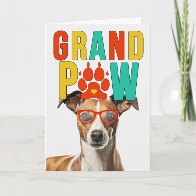 Cartes Pour Fêtes Annuelles GranPAW Whippet Dog Funny Grand-parents Day (Devant)