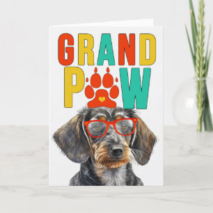 Cartes Pour Fêtes Annuelles GranPAW Wirehair Dachshund CHIEN Jour des grands-p