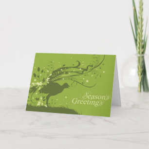 Cartes Pour Fêtes Annuelles Graphic lyrebird green Christmas card