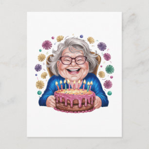 Cartes Pour Fêtes Annuelles Graphique de Mamie Lunettes Joyeuses Anniversaire