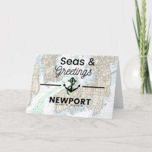 Cartes Pour Fêtes Annuelles Graphique Mer et salutations - Newport