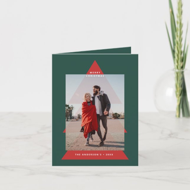 Cartes Pour Fêtes Annuelles Graphique moderne miniphoto de sapin de Noël (Devant)