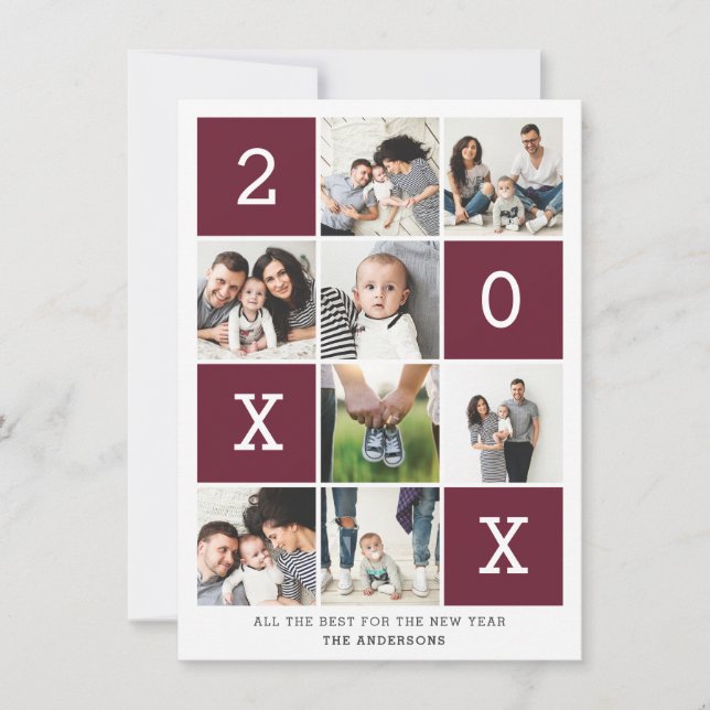 Cartes Pour Fêtes Annuelles Graphique moderne multi photo (Devant)