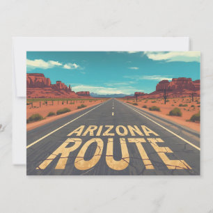 Cartes Pour Fêtes Annuelles Graphisme de la route désertique de l'Arizona