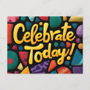 Cartes Pour Fêtes Annuelles Graphisme Pop Art Abstrait avec 'Célébrez Aujourd'