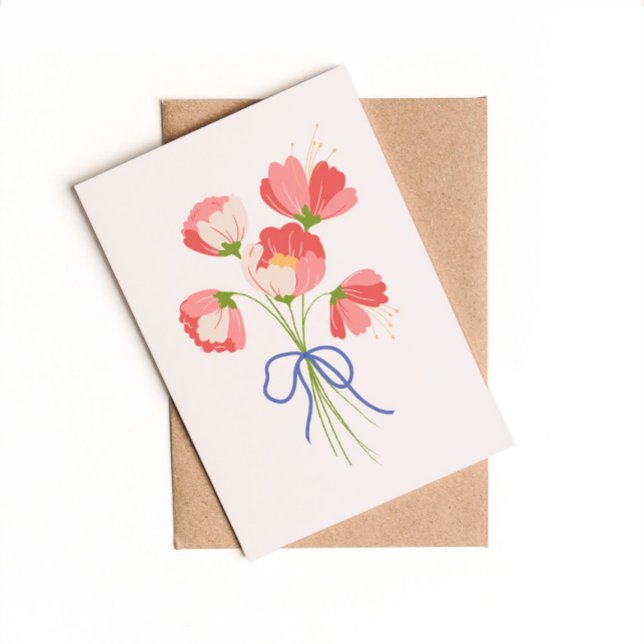 Cartes Pour Fêtes Annuelles Gras Bright Bunch of Flowers Love You Card (Créateur téléchargé)