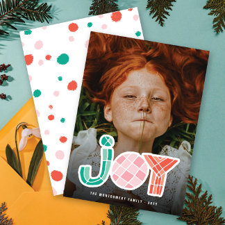 Cartes Pour Fêtes Annuelles Gras Chunky Géométrique Joie Colorée Photo moderne