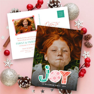 Cartes Pour Fêtes Annuelles Gras Chunky Géométrique Joie Colorée Photo moderne