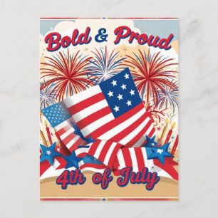Cartes Pour Fêtes Annuelles Gras & Fiers 4 juillet étoiles patriotiques