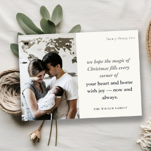 Cartes Pour Fêtes Annuelles Gras minima 1 photo Noir & Blanc Noël