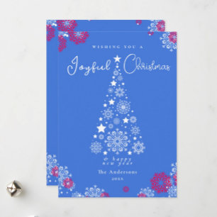 Cartes Pour Fêtes Annuelles Gras Moderne Calligraphie Bleue Joyeux Noël