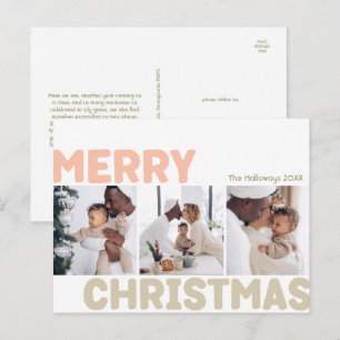 Cartes Pour Fêtes Annuelles Gras moderne Joyeux Noël année en revue 3 Photo