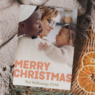 Cartes Pour Fêtes Annuelles Gras moderne Joyeux Noël Plein photo verticale