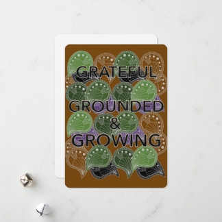 Cartes Pour Fêtes Annuelles Grateful Grounded Growing – Modern Geo Art Card