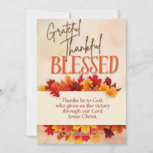Cartes Pour Fêtes Annuelles Grateful Thanksgiving Card béni