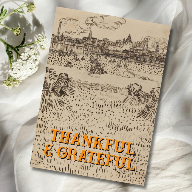 Cartes Pour Fêtes Annuelles Gratuit et reconnaissant La récolte Vincent van Go (Créateur téléchargé)