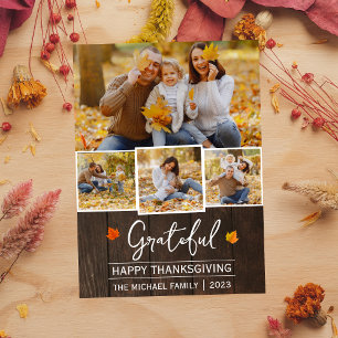 Cartes Pour Fêtes Annuelles Gratuit   Simple bon thanksgiving Famille photo