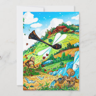 Cartes Pour Fêtes Annuelles Gravure de toile de jardin Dragonfly cadeau aman
